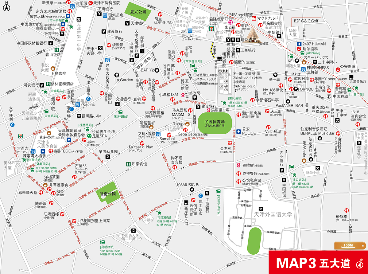 天津市区案内地図