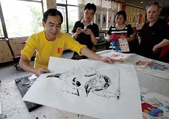 「綿竹年画」は震災後、重要な観光資源に（東方IC）