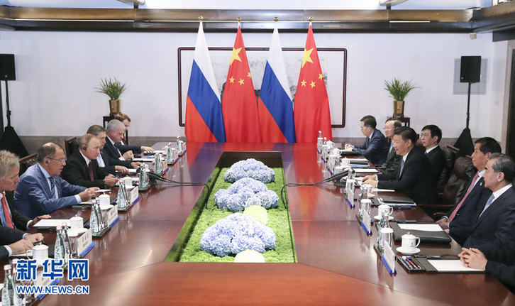 中露首脳会談 BRICS協力の推進に全力